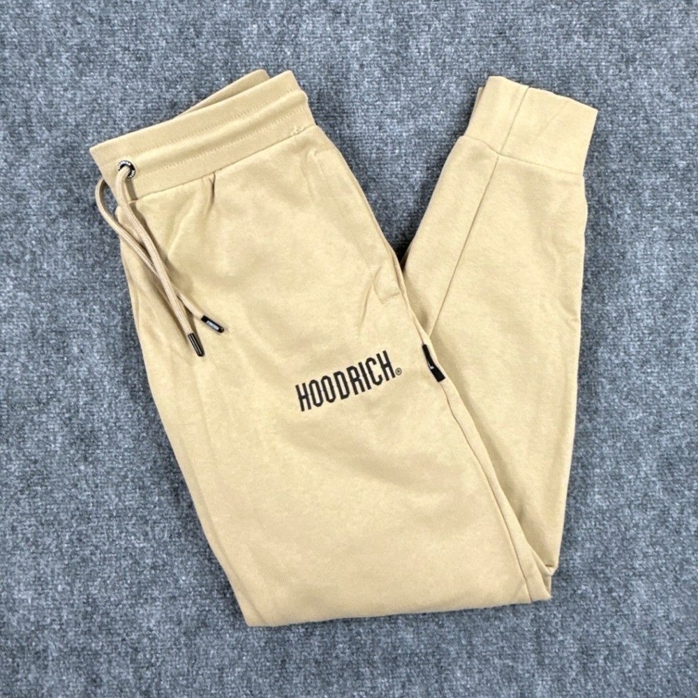 Hoodrich OG Core Joggers Mens Medium Sand Beige Fleece Sweatpants HR0343 NWT